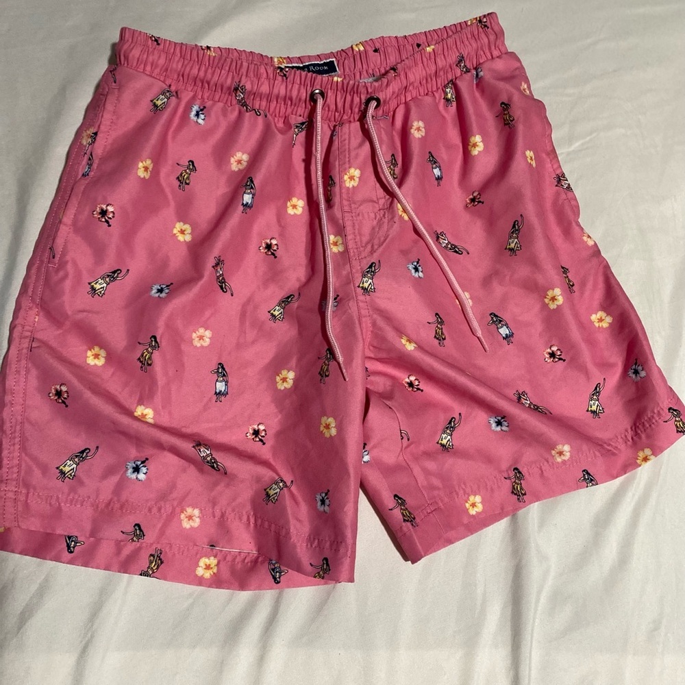 Club Room Pink Floral Swim Trunks